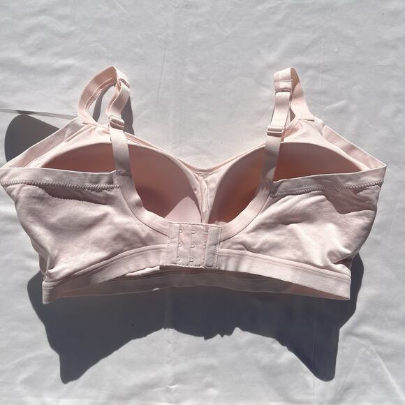 Warners Underarm Smoothing Wireless Comfort Bra Seamless Stretch 2XL Pink Padded - Picture 3 of 5